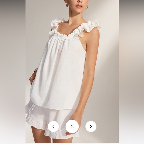 White Ruffle Matching Set - Picture 2 of 3